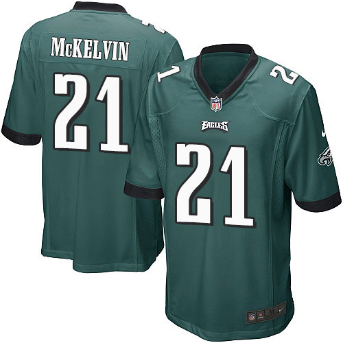 Men's Game Leodis McKelvin Nike Jersey Midnight Green Home - #21 NFL Philadelphia Eagles